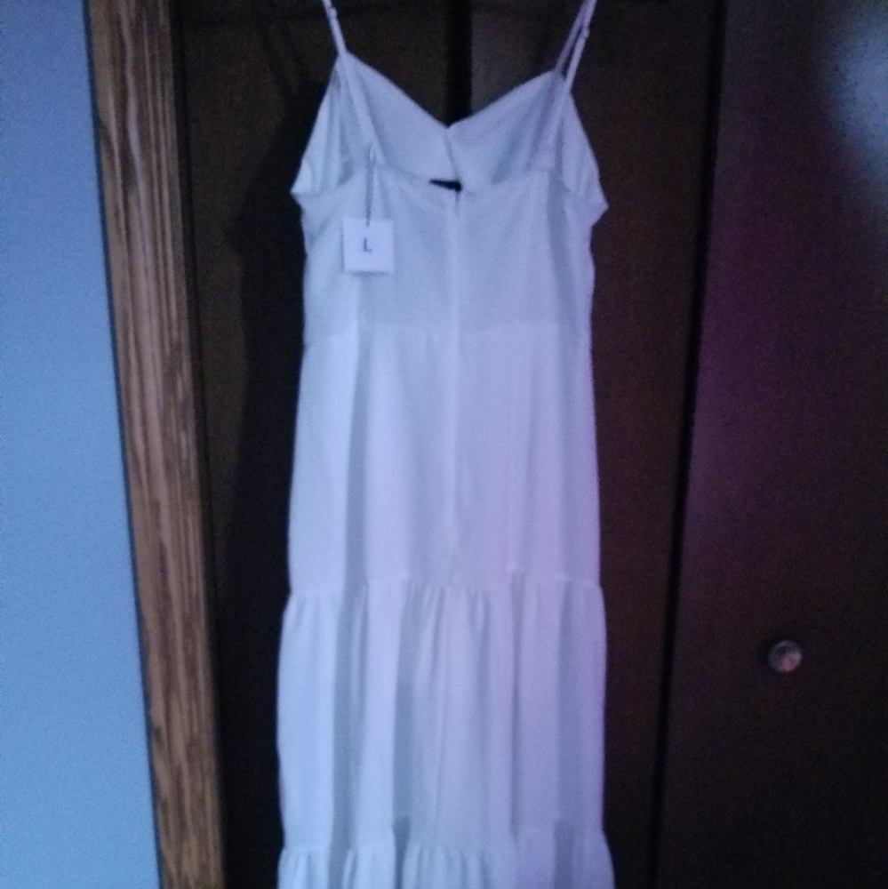 New Chic Cut Out High Waist Maxi Cami Dress White